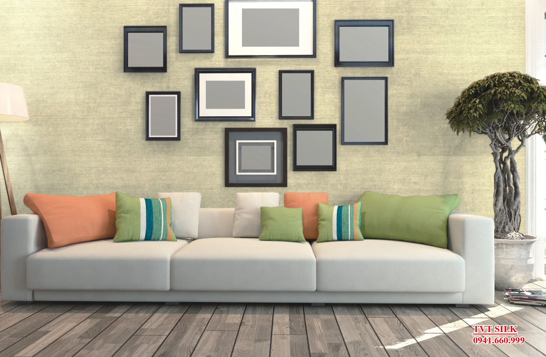 Vải dán tường Hoa Văn Kẻ Ngang- KN3