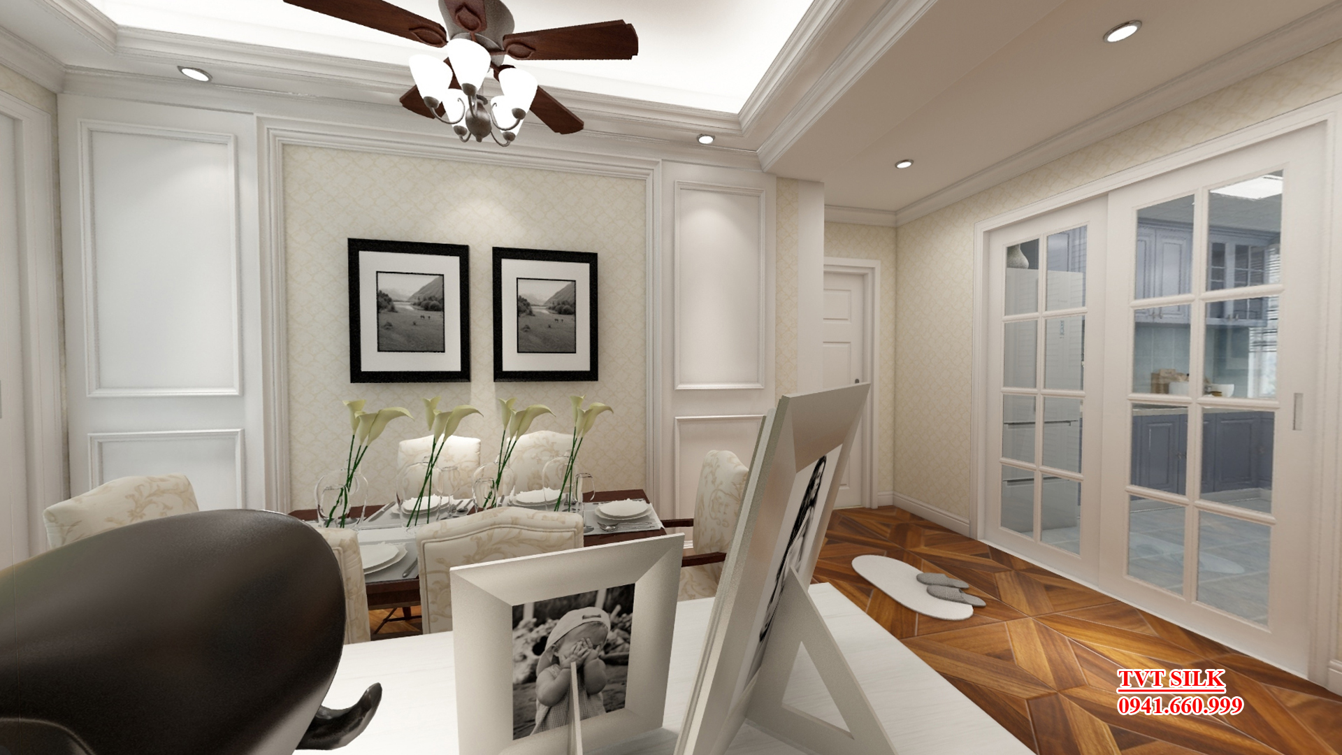 Vải dán tường Họa Tiết Thêu Chìm- TC6