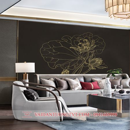 Tranh Vải dán tường hoạ tiết Hoa