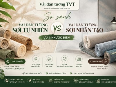 So Sánh Chi Tiết Vải Dán Tường Sợi Tự Nhiên và Sợi Nhân Tạo
